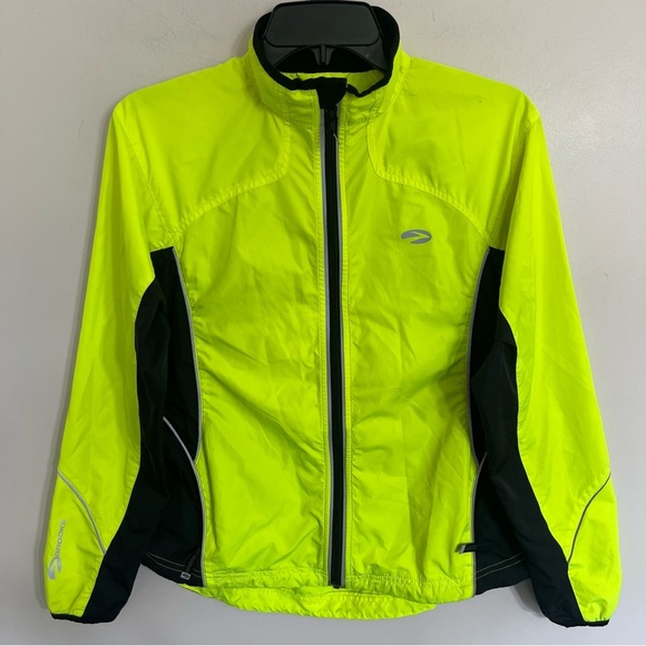 Women’s Brooks Lightweight Running Jacket Windbreaker Yellow Black Size Small - Picture 1 of 16
